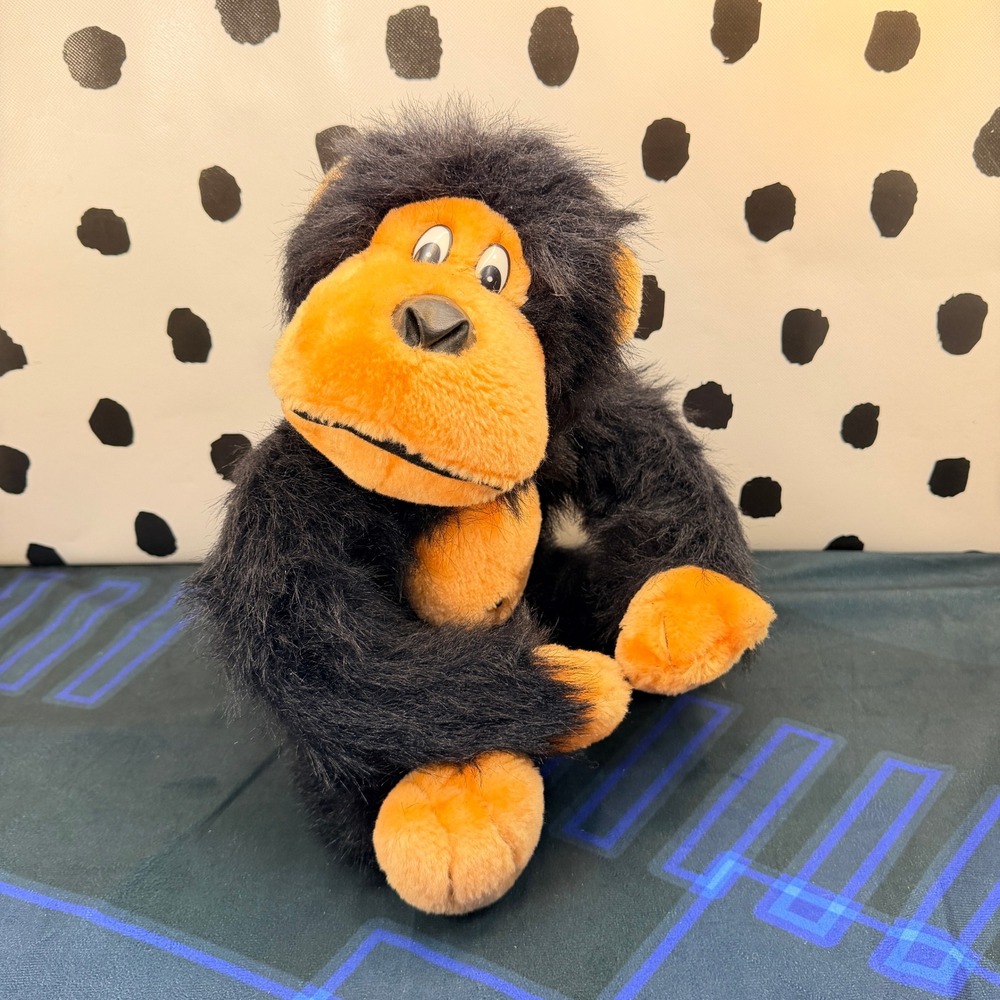 Liberty Toy Gorilla Plush Toy Kids Black Orange Vintage 1991 Stuffed Animal